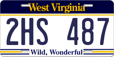 WV license plate 2HS487