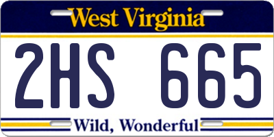 WV license plate 2HS665