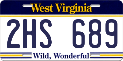 WV license plate 2HS689