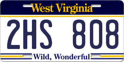 WV license plate 2HS808