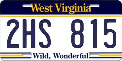 WV license plate 2HS815