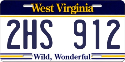 WV license plate 2HS912