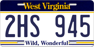 WV license plate 2HS945