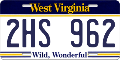WV license plate 2HS962