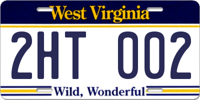 WV license plate 2HT002