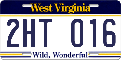 WV license plate 2HT016