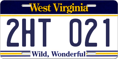 WV license plate 2HT021