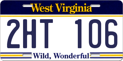 WV license plate 2HT106