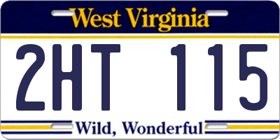 WV license plate 2HT115