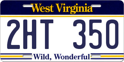 WV license plate 2HT350