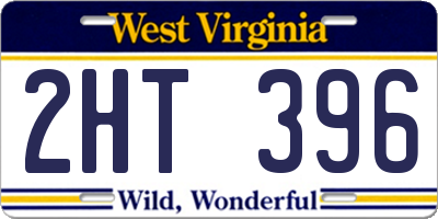 WV license plate 2HT396