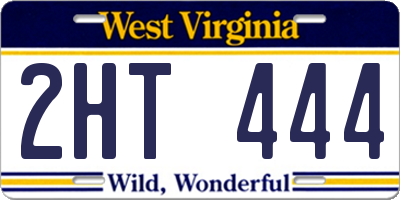 WV license plate 2HT444