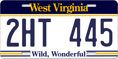 WV license plate 2HT445
