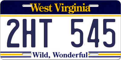 WV license plate 2HT545