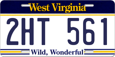 WV license plate 2HT561
