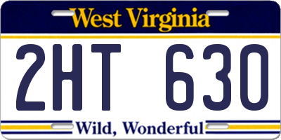 WV license plate 2HT630