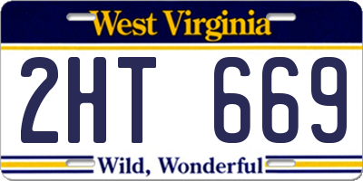 WV license plate 2HT669