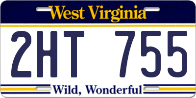 WV license plate 2HT755