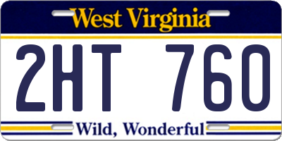 WV license plate 2HT760
