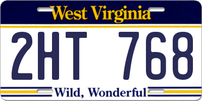 WV license plate 2HT768