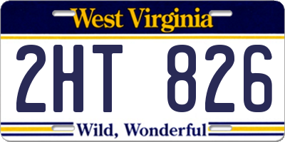 WV license plate 2HT826