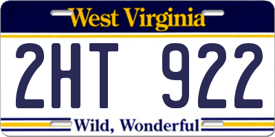 WV license plate 2HT922