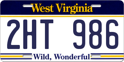 WV license plate 2HT986