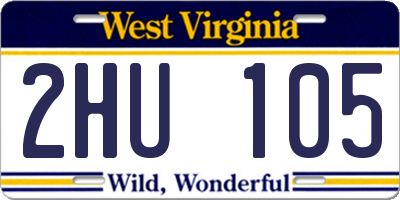 WV license plate 2HU105