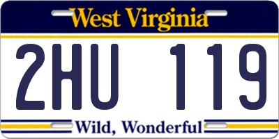 WV license plate 2HU119