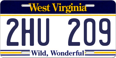 WV license plate 2HU209