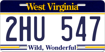 WV license plate 2HU547