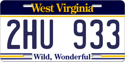 WV license plate 2HU933