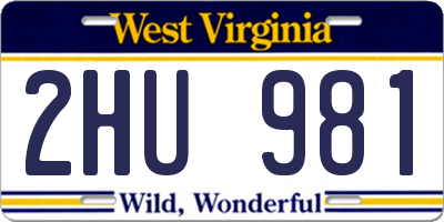 WV license plate 2HU981