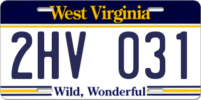WV license plate 2HV031