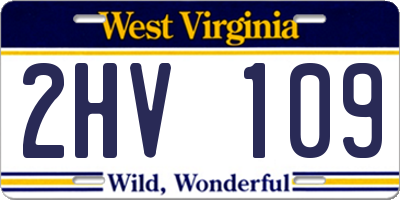 WV license plate 2HV109