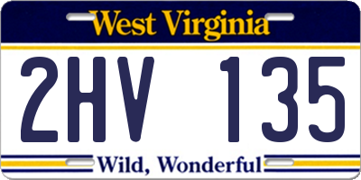 WV license plate 2HV135
