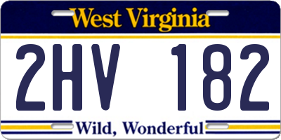 WV license plate 2HV182