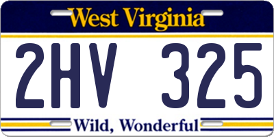 WV license plate 2HV325