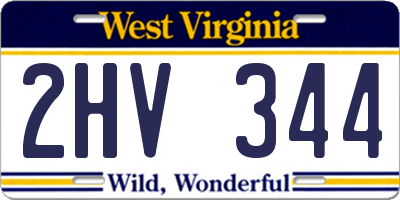 WV license plate 2HV344