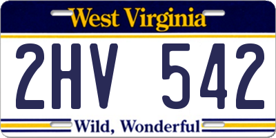 WV license plate 2HV542