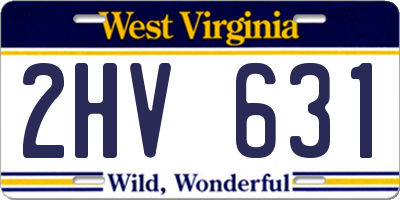 WV license plate 2HV631