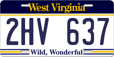 WV license plate 2HV637