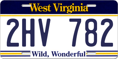 WV license plate 2HV782