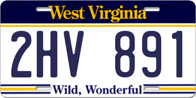 WV license plate 2HV891