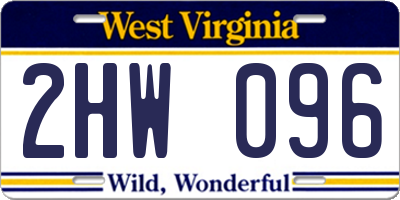 WV license plate 2HW096