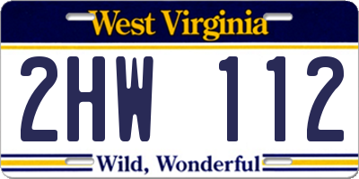 WV license plate 2HW112