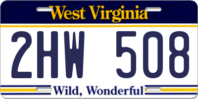 WV license plate 2HW508
