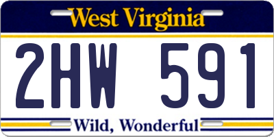 WV license plate 2HW591