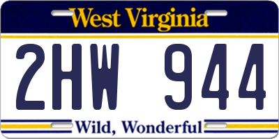 WV license plate 2HW944