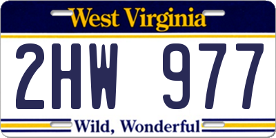 WV license plate 2HW977